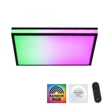 JUST LIGHT. 14110-18 - Plafón LED RGBW regulable MARIO BLACK LED/19,5W/230V 2700-5000K + control remoto