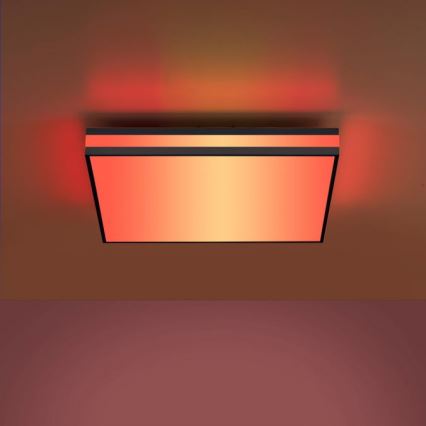 JUST LIGHT. 14110-18 - Plafón LED RGBW regulable MARIO BLACK LED/19,5W/230V 2700-5000K + control remoto
