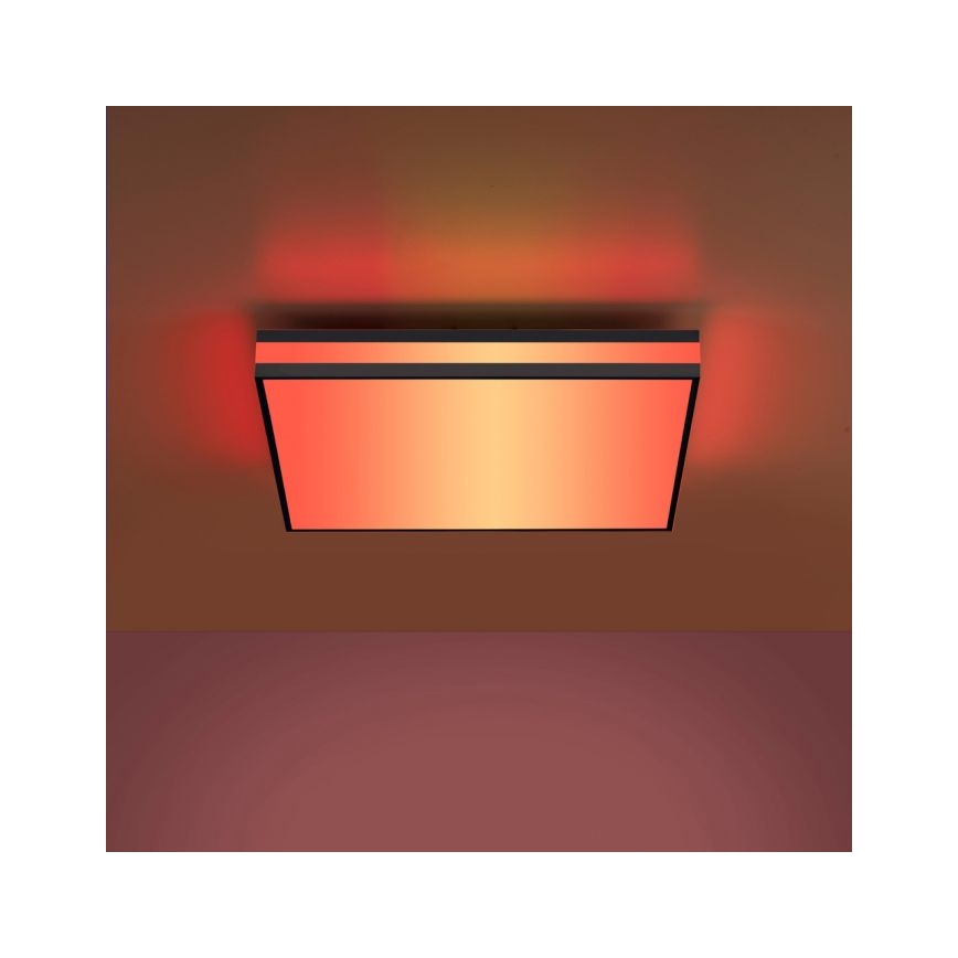 JUST LIGHT. 14110-18 - Plafón LED RGBW regulable MARIO BLACK LED/19,5W/230V 2700-5000K + control remoto
