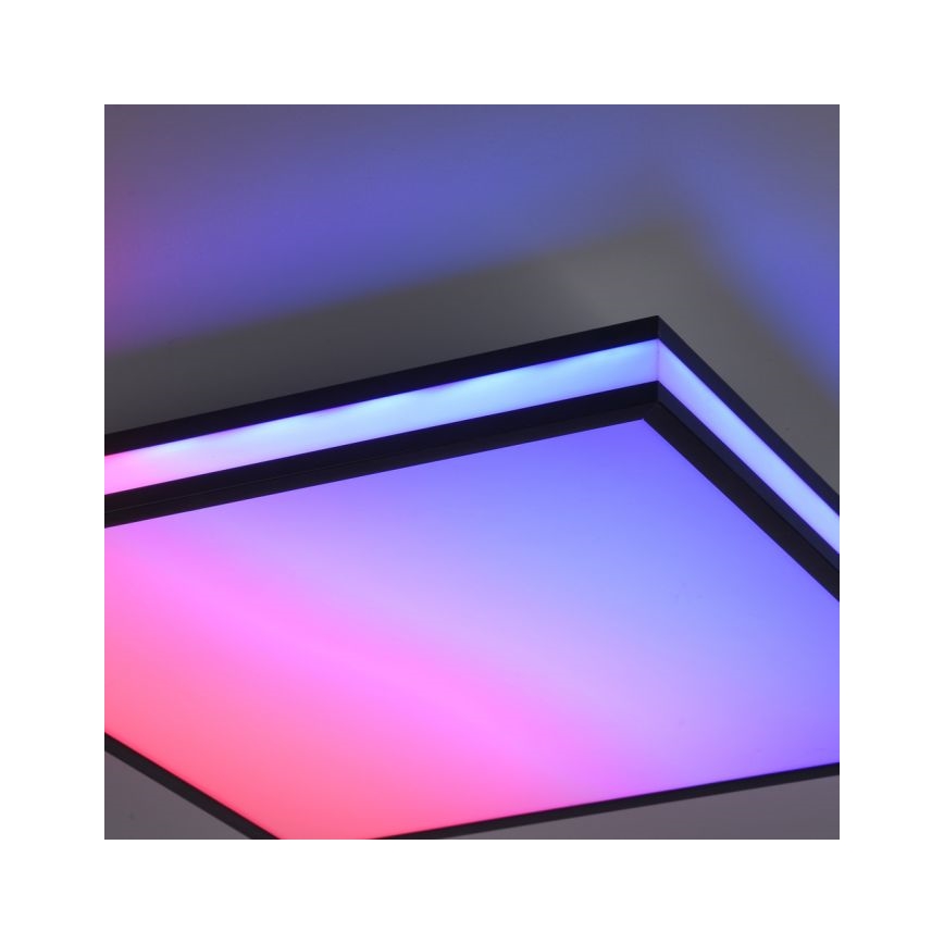 JUST LIGHT. 14110-18 - Plafón LED RGBW regulable MARIO BLACK LED/19,5W/230V 2700-5000K + control remoto