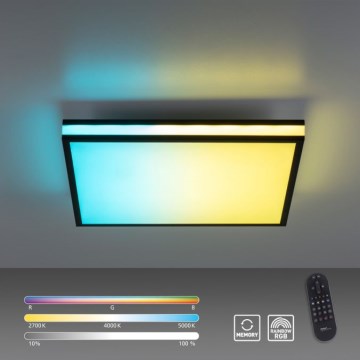 JUST LIGHT. 14110-18 - Plafón LED RGBW regulable MARIO BLACK LED/19,5W/230V 2700-5000K + control remoto