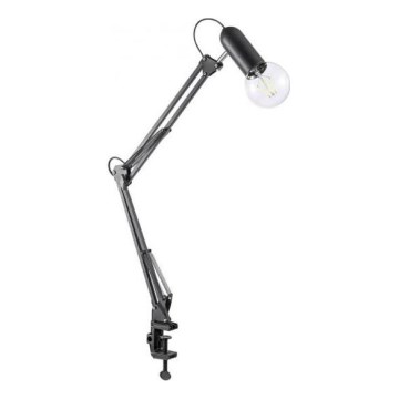 JUST LIGHT. 14773-18 - Lámpara de mesa con clip TURN ME 1xE27/60W/230V negro
