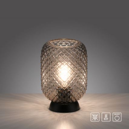 JUST LIGHT. 14906-18 - Lámpara de mesa REISHI 1xE27/40W/230V negro