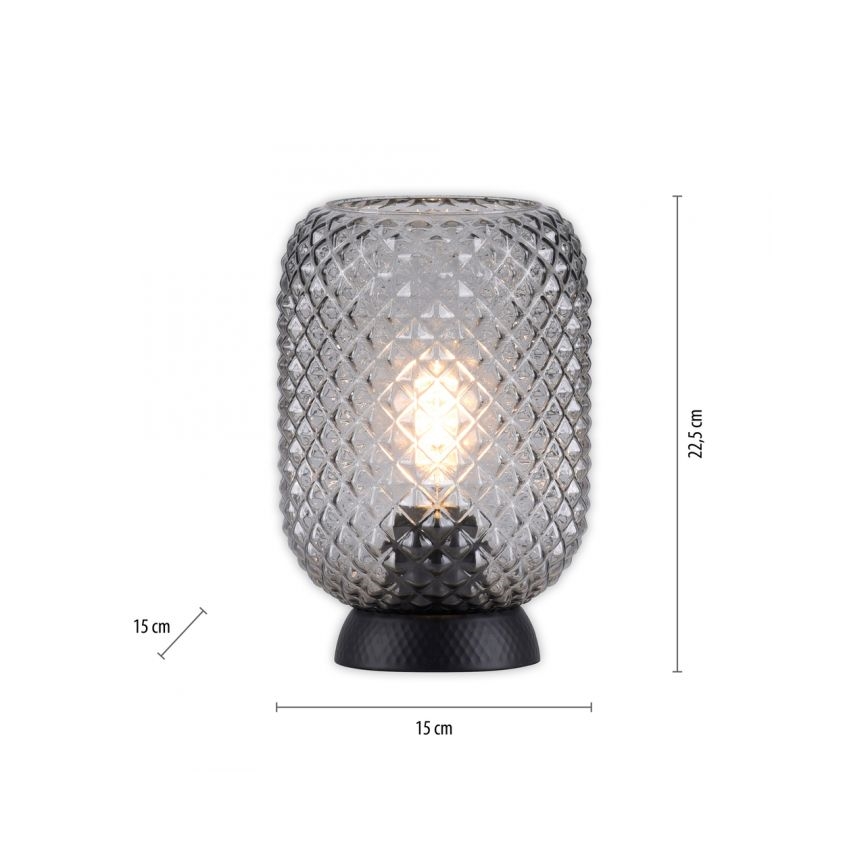 JUST LIGHT. 14906-18 - Lámpara de mesa REISHI 1xE27/40W/230V negro