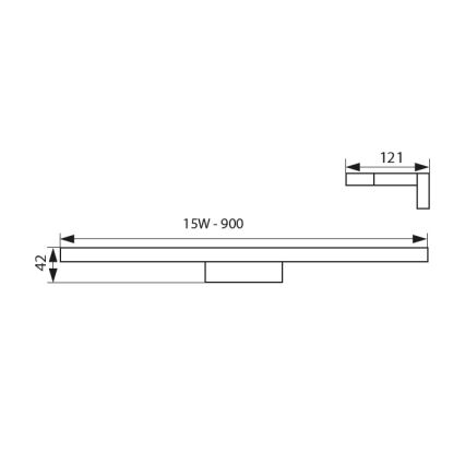 Iluminación LED para espejos de baño ASTEN LED/15W/230V IP44 cromo brillante