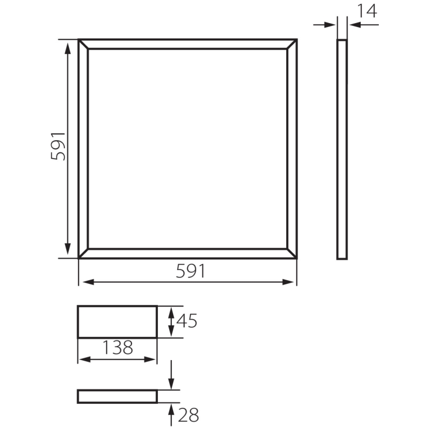 Panel LED empotrado AVAR LED/40W/230V 6000K 59x59 cm