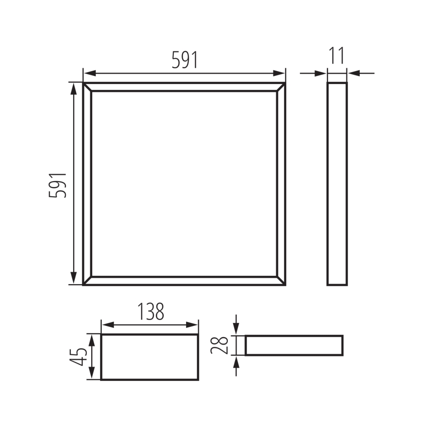 Panel LED empotrado AVAR LED/32W/230V 3000/4000/6500K 59x59 cm