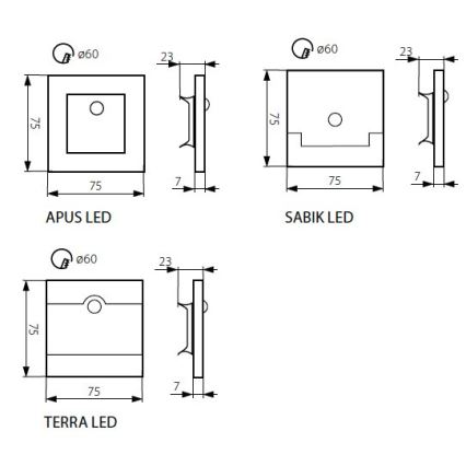Iluminación LED de escaleras APUS con sensor LED/0,8W/12V 3000K