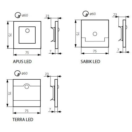 Iluminación LED de escaleras con sensor LED/0,8W/12V 3000K