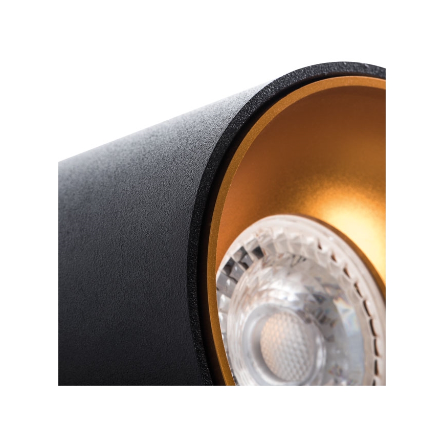 Foco RITI 1xGU10/10W/230V negro/dorado