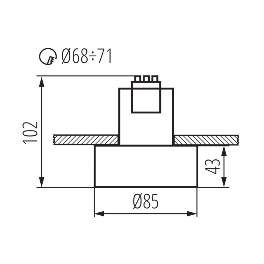 Lámpara de techo MINI RITI 1xGU10/25W/230V blanco/dorado