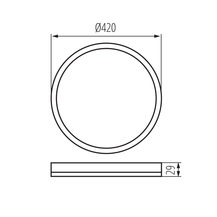 Plafón LED de baño AZPO LED/22W/230V diá. 42 cm IP54 negro