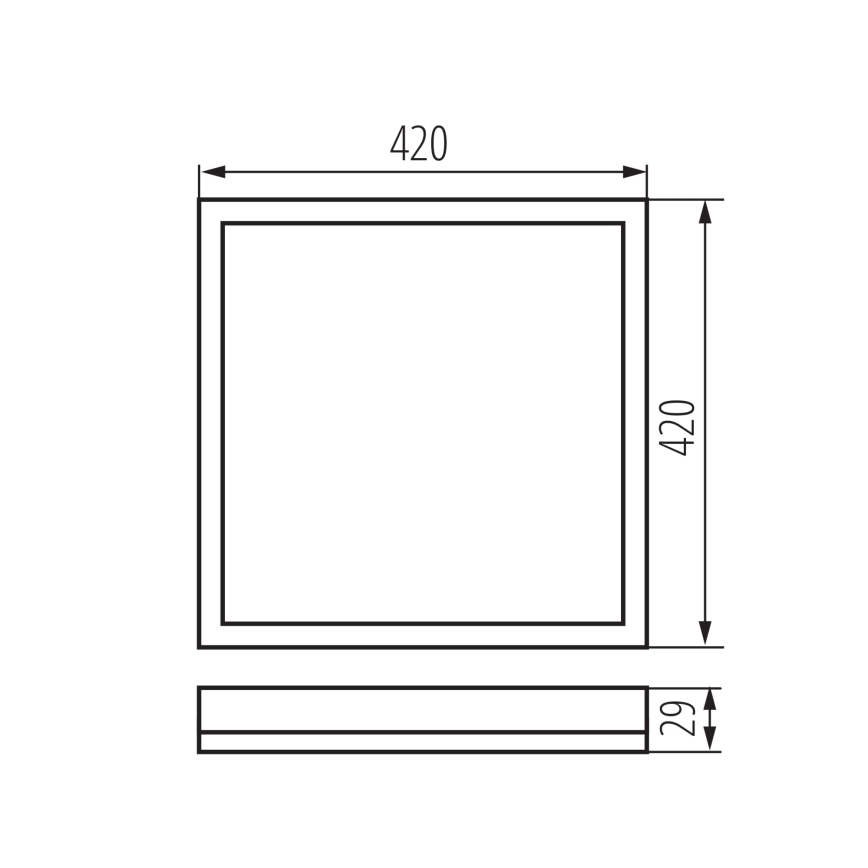 Plafón LED de baño AZPO LED/22W/230V 42x42 cm IP54 negro