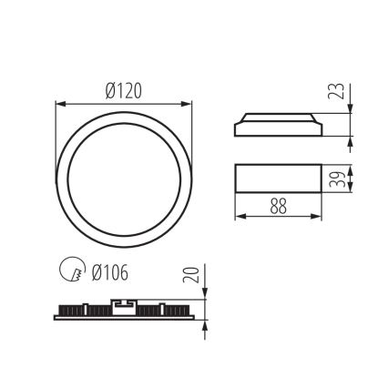 Plafón LED de baño ROUNDA LED/6W/230V IP44 negro 12 cm de diámetro