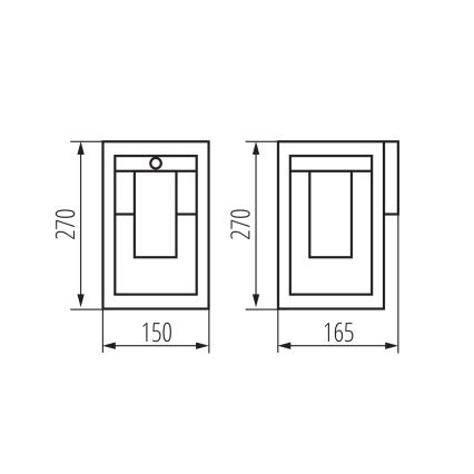Aplique para exterior con sensor VIMO 1xE27/15W/230V IP44