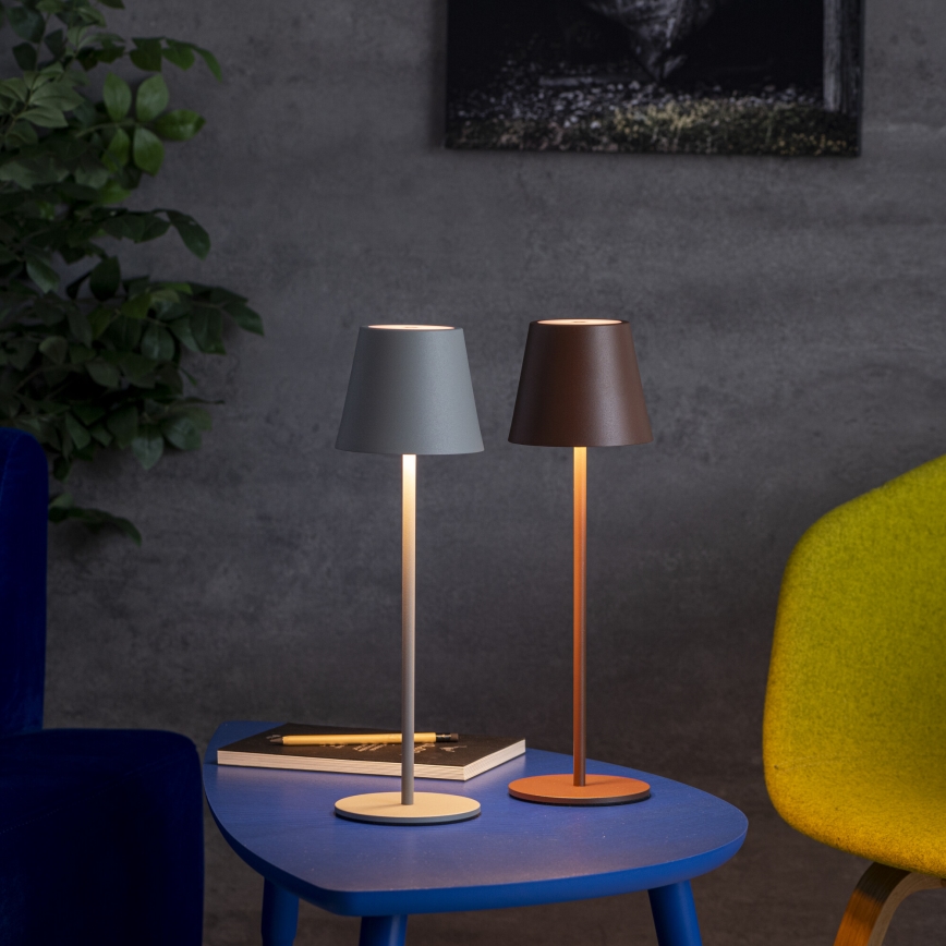 Lámpara de mesa LED recargable y regulable INITA LED/1,2W/1800 mAh IP54 gris