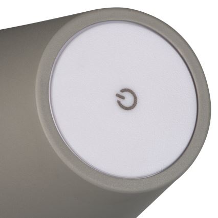 Lámpara de mesa LED recargable y regulable INITA LED/1,2W/1800 mAh IP54 gris