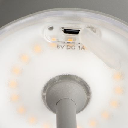Lámpara de mesa LED recargable y regulable INITA LED/1,2W/1800 mAh IP54 gris