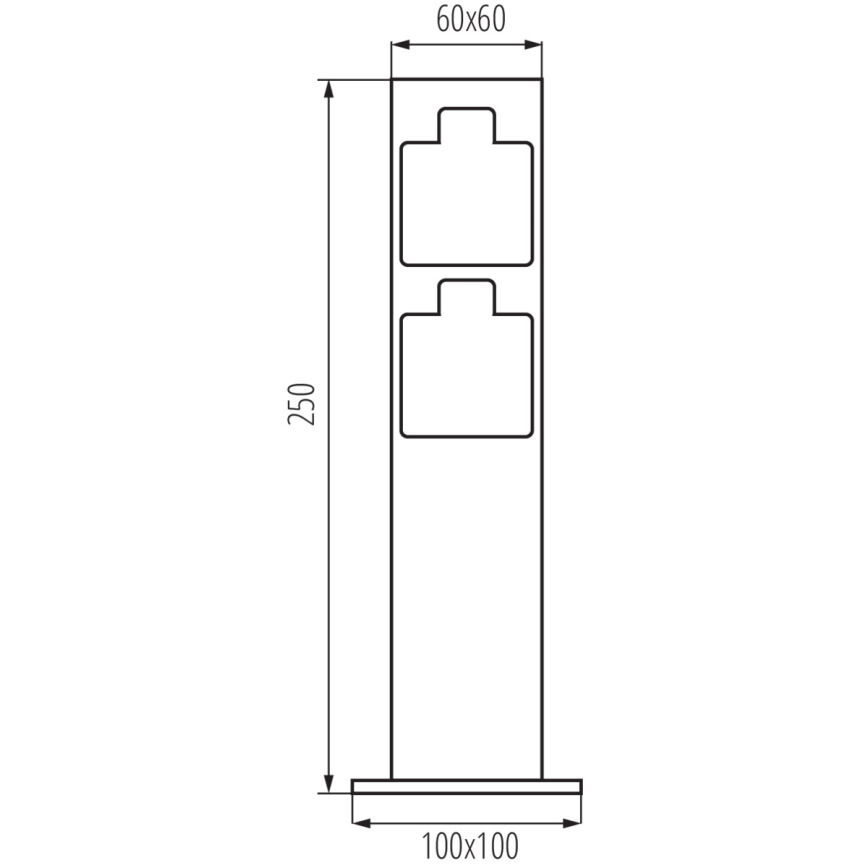 Columna de enchufe exterior NASTO 2Z Tipo E 230V IP44 antracita