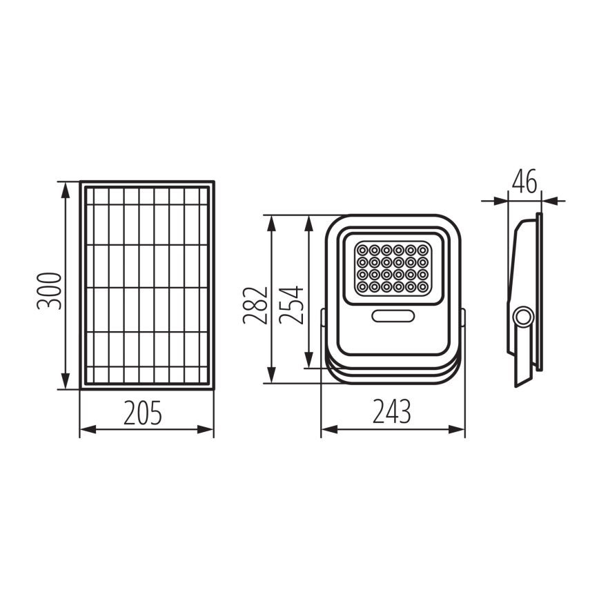 Kanlux 36607 - Proyector LED con panel solar y sensor 15W/15000 mAh 3,2V IP65 + CR