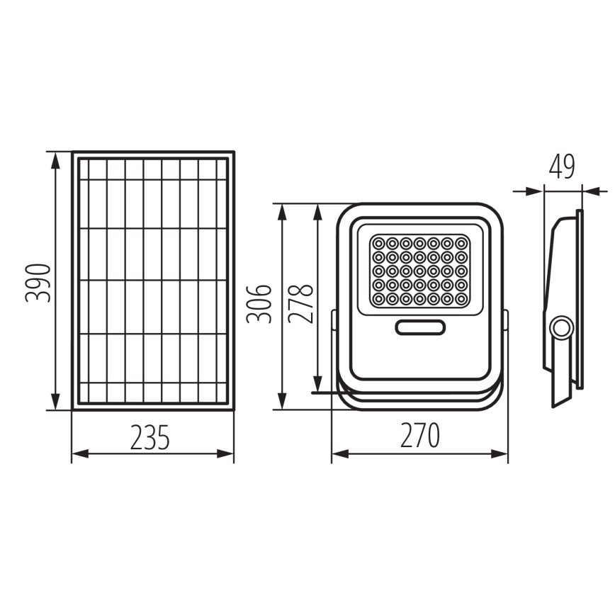 Proyector LED regulable con panel solar y sensor de crepúsculo LED/15W/15000 mAh 3,2V IP65 + control remoto