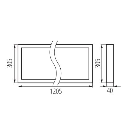 Kanlux 37276 - Panel LED de superficie BLINGO LED/34W/230V 120x30 cm