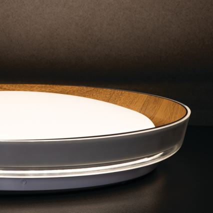 Plafón LED NIFU LED/17,8W/230V diá. 43 cm blanco/marrón