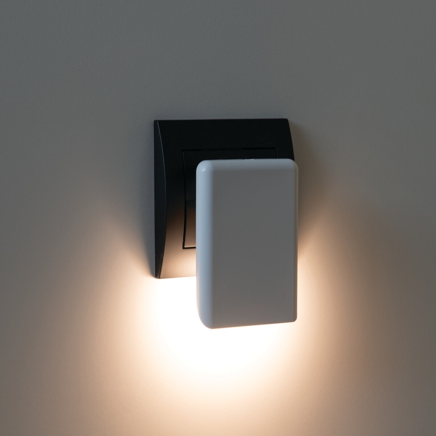 Kanlux 37394 - Lámpara LED de orientación con sensor crepuscular con enchufe ORISA LED/0,28W/230V blanco