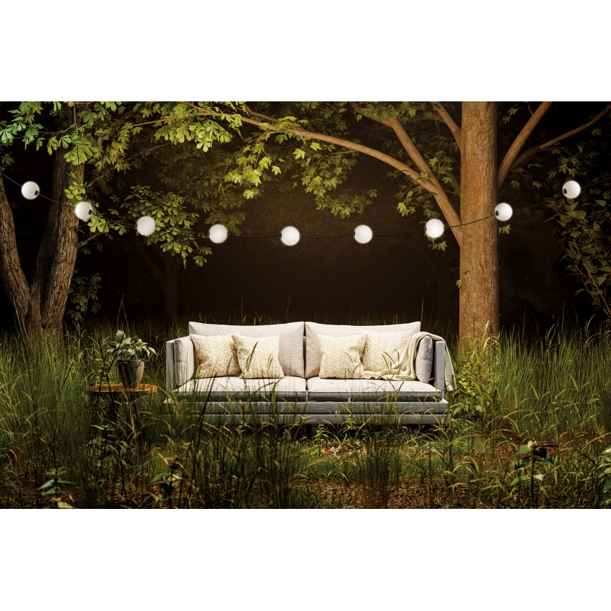 Cadena decorativa LED para exteriores GUIRNALDA STONO 10xLED/10W/230V 6m IP67