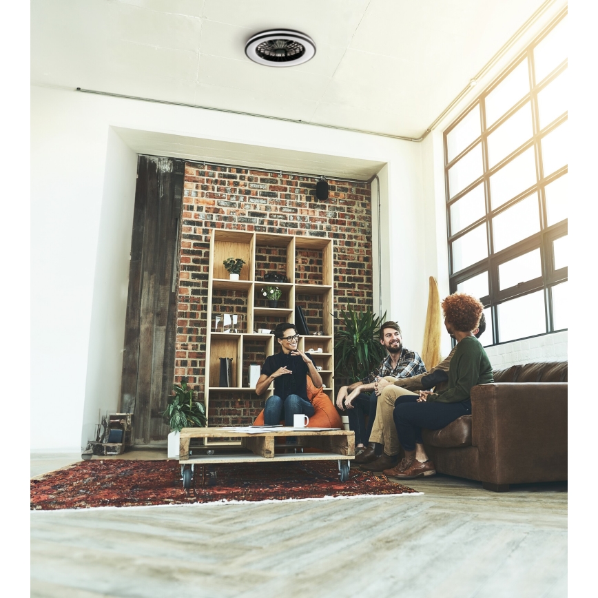 Plafón LED regulable con ventilador PLAVE LED/48W/230V 3000/4000/6500K + control remoto
