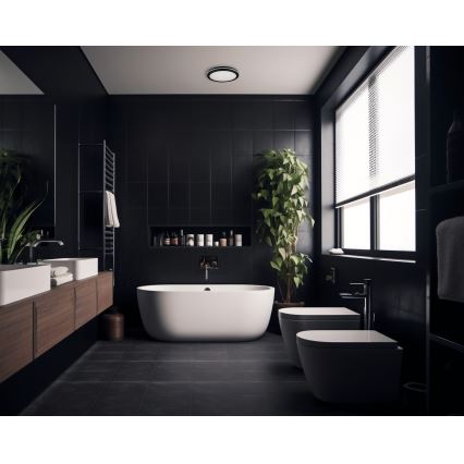 Plafón LED de exterior BENO ECO LED/20W/230V 3000/4000/6500K diá. 20 cm IP65 negro