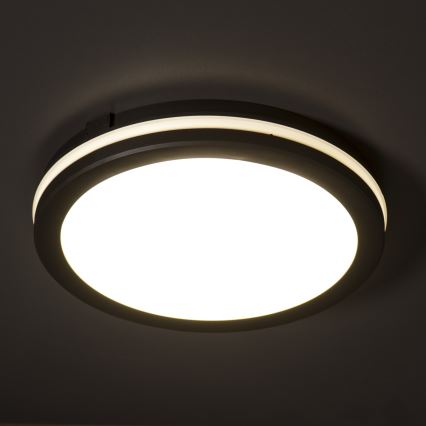 Plafón LED de exterior BENO ECO LED/20W/230V 3000/4000/6500K diá. 20 cm IP65 negro