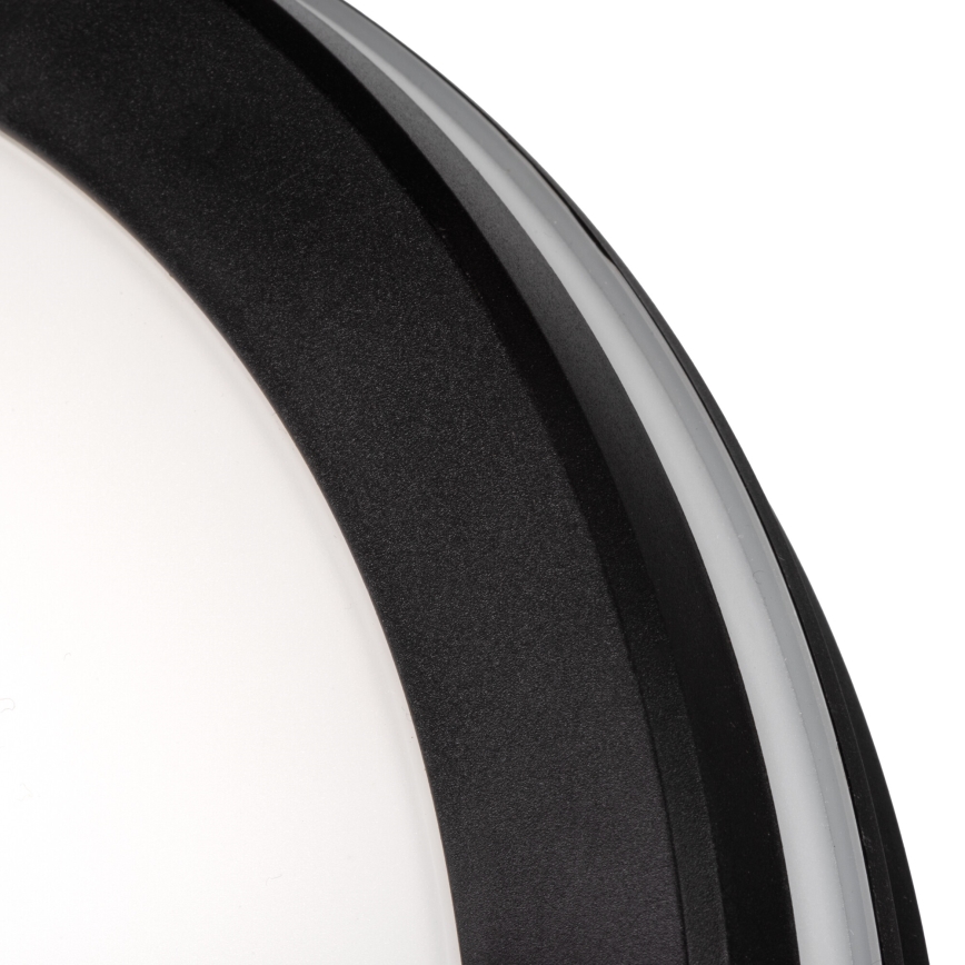 Plafón LED de exterior BENO ECO LED/20W/230V 3000/4000/6500K diá. 20 cm IP65 negro