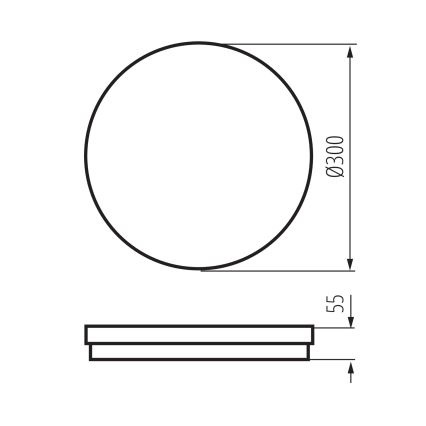 Plafón LED de exterior BENO ECO LED/30W/230V 3000/4000/6500K diá. 30 cm IP65 negro