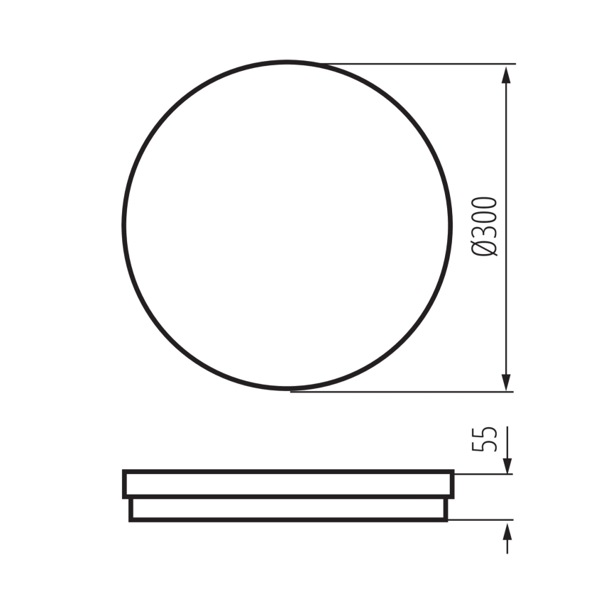 Plafón LED de exterior BENO ECO LED/30W/230V 3000/4000/6500K diá. 30 cm IP65 negro
