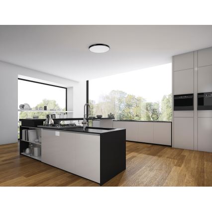 Plafón LED regulable PLAFON LED/20W/230V 3000-6500K Wi-Fi negro