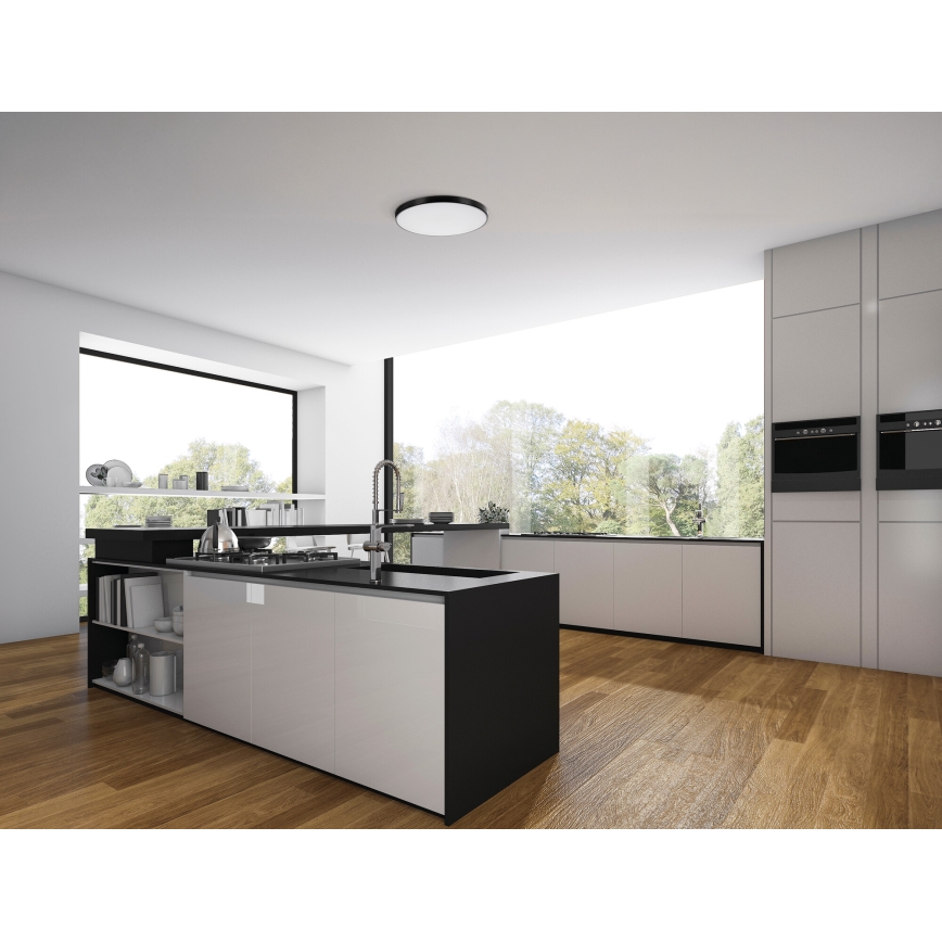 Plafón LED regulable PLAFON LED/20W/230V 3000-6500K Wi-Fi negro