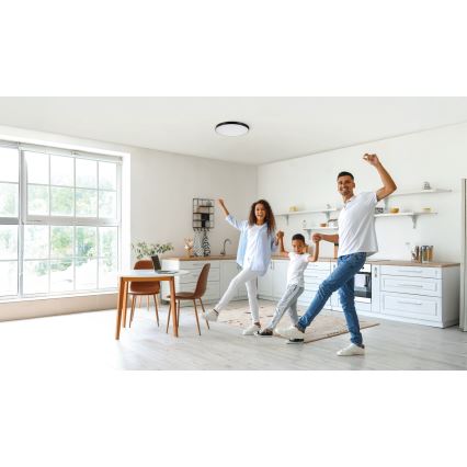 Plafón LED regulable PLAFON LED/20W/230V 3000-6500K Wi-Fi negro