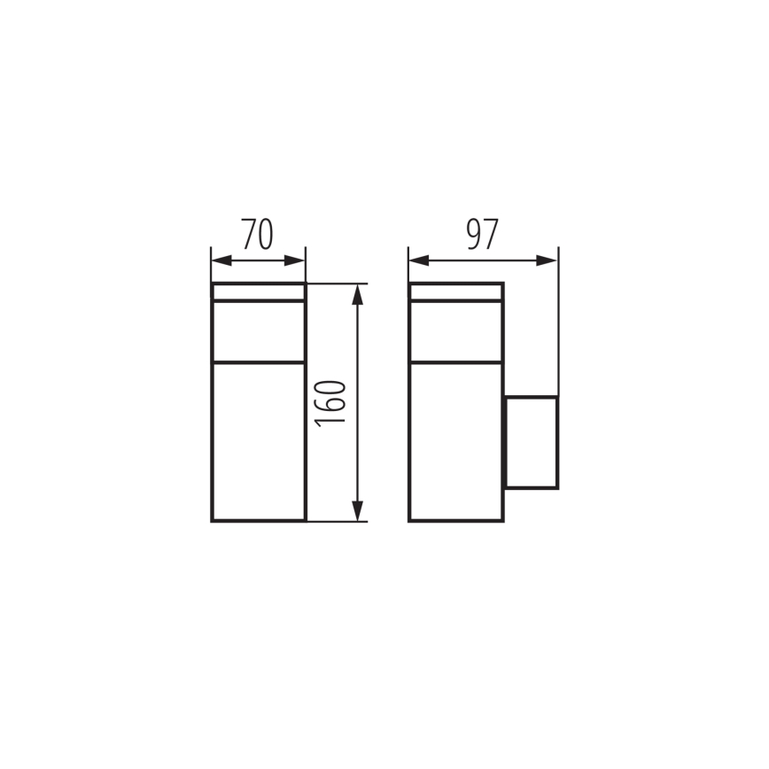 Aplique de exterior con un enchufe DASTEN 1xG9/11W/230V IP44 negro