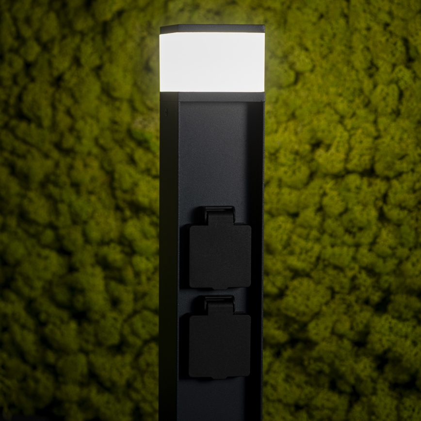 Lámpara de exterior con 2 enchufes DASTEN 1xG9/11W/230V 50 cm IP44 negro