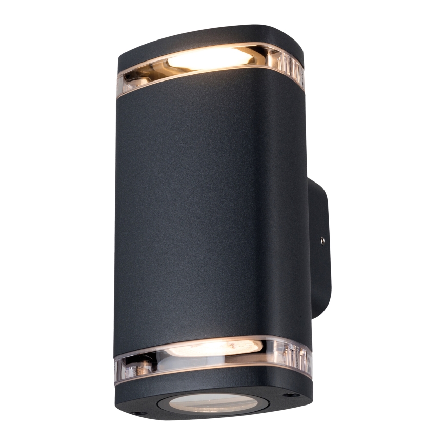 Aplique de exterior ZEVI 2xGU10/10W/230V IP54 negro