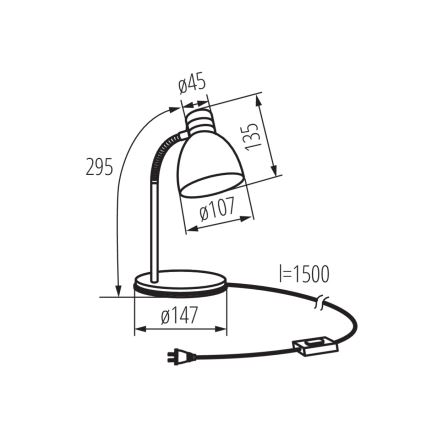 Lámpara de mesa ZARA 1xE14/40W/230V rojo