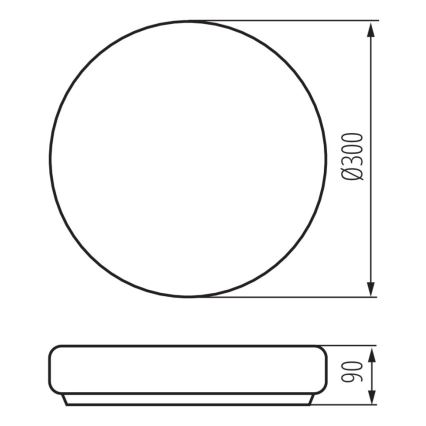 Plafón de baño PERAZ 1xE27/60W/230V diámetro 30 cm IP44