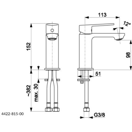 KFA Armatura 4422-815-00 - Grifo de lavabo + desagüe con rebosadero AGAT 15,2 cm cromo brillante