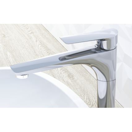 KFA Armatura 5022-712-00 - Grifo de lavabo + desagüe con rebosadero TANZANIT 28,4 cm cromo brillante