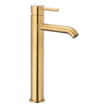 KFA Armatura 5032-612-31 - Grifo de lavabo + desagüe con rebosadero MOZA 33 cm cortado dorado