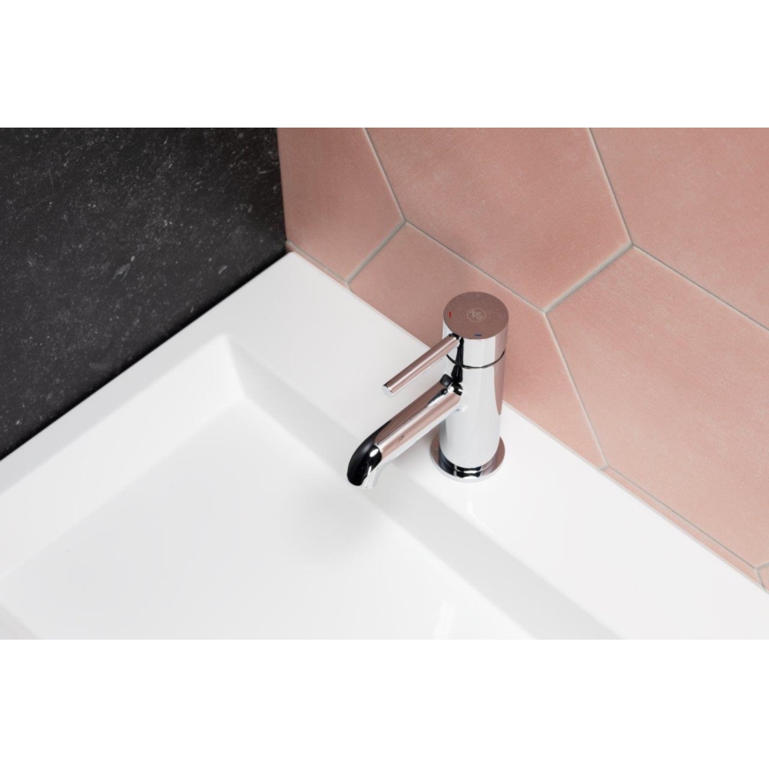 KFA Armatura 5032-815-00 - Grifo de lavabo + desagüe con rebosadero MOZA 15,2 cm cromo brillante