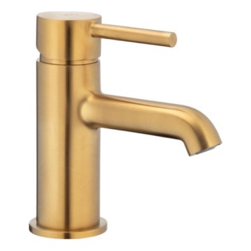 KFA Armatura 5032-815-31 - Grifo de lavabo + desagüe con rebosadero MOZA 15,2 cm cortado dorado