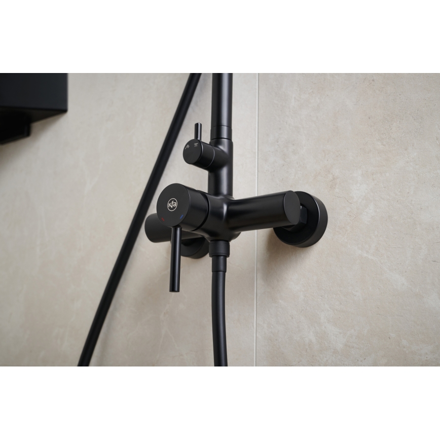 KFA Armatura 5036-910-81 - Conjunto de ducha con grifo MOZA latón/mate negro