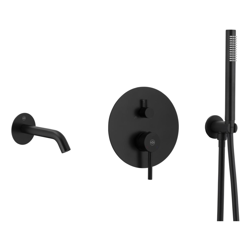 KFA Armatura 5039-401-81 - Juego de baño con grifo empotrado MOZA mate negro